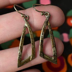 Vintage Sterling Silver Triangle Dangle Earrings
